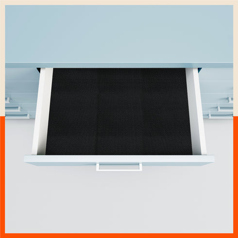 Vega Multipurpose Diamond Texture Shelf Liner | Black ( 45cm X 150cm 380 GSM Pack of 3 )